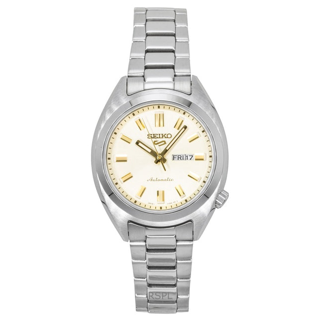 Seiko 5 Sports Hebitama SNXS Stainless Steel Cream Dial Automatic SRE023K1 100M Women's Watch