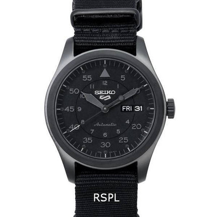 Refurbished Seiko 5 Sports Stealth Nylon Strap Black Dial Automatic SRPJ11 SRPJ11K1 SRPJ11K 100M Men's Watch