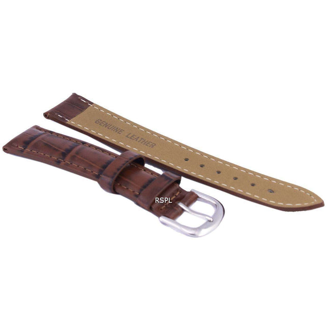 Dark Brown Ratio Brand Leather Watch Strap 18mm