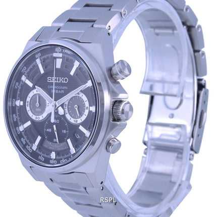 Seiko Neo Sports Chronograph Black Dial Quartz SSB397 SSB397P1 SSB397P 100M Mens Watch