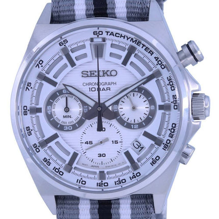 Seiko Neo Sports Chronograph White Dial Quartz SSB401 SSB401P1 SSB401 100M Mens Watch