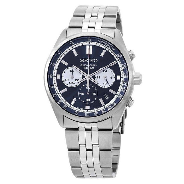 Seiko Discover More Chronograph Stainless Steel Blue Dial Quartz SSB427P1 100M Men's Watch