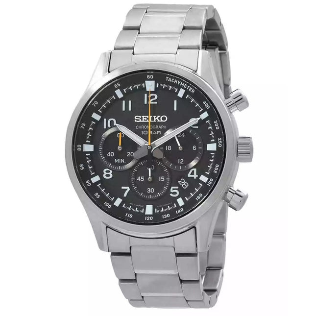 Seiko Discover More Sport Chronograph Stainless Steel Black Dial Quartz SSB447P1 100M Men's Watch