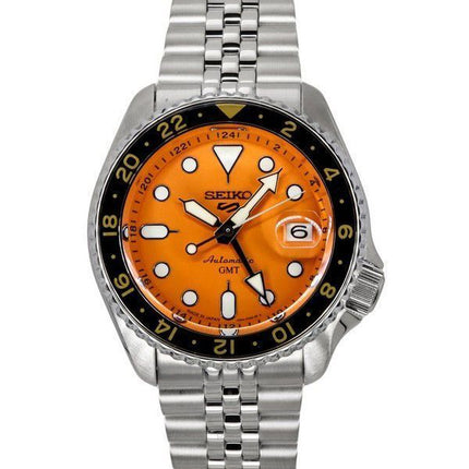 Seiko 5 Sports SKX Sports Style GMT Stainless Steel Orange Dial 24 Jewels Automatic SSK005J1 100M Men's Watch