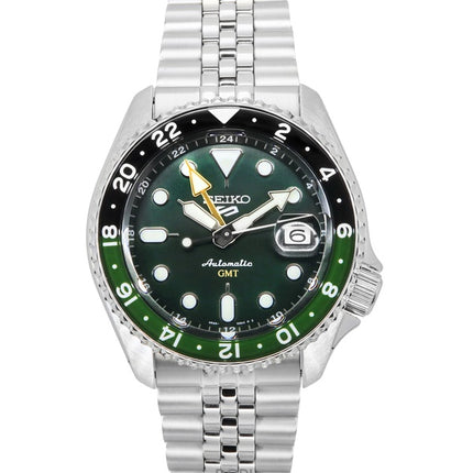Seiko 5 Sports SKX GMT Stainless Steel Green Dial Automatic SSK035K1 100M Men's Watch