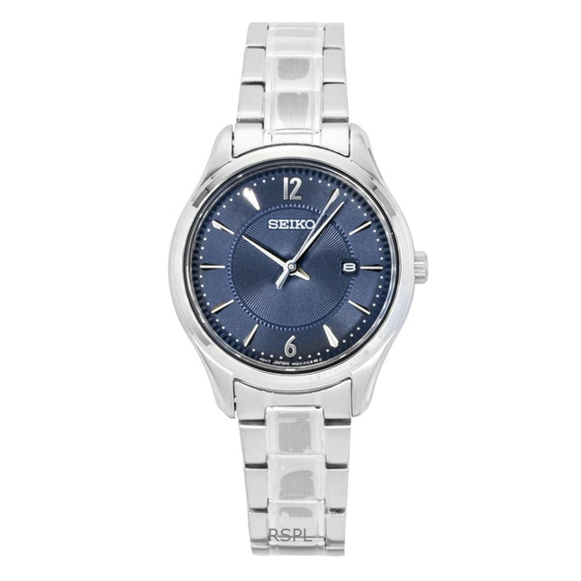 Seiko Classic Stainless Steel Blue Dial Quartz SUR425P1 100M Women's Watch