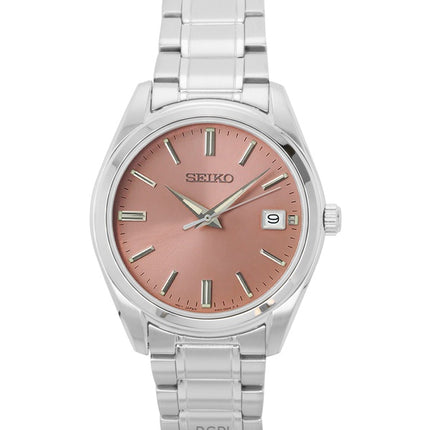 Seiko Stainless steel Salmon Dial Quartz SUR523P1 100M Men's Watch