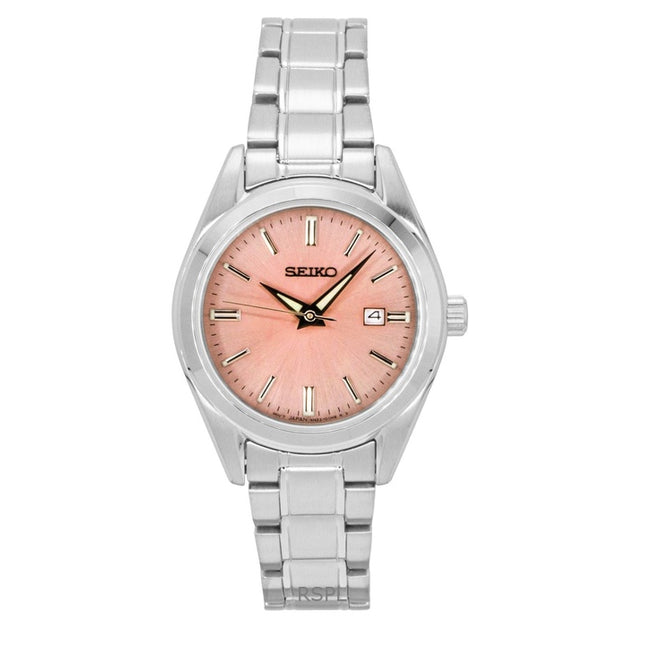 Seiko Conceptual Stainless Steel Pink Dial Quartz SUR529P1 100M Women's Watch