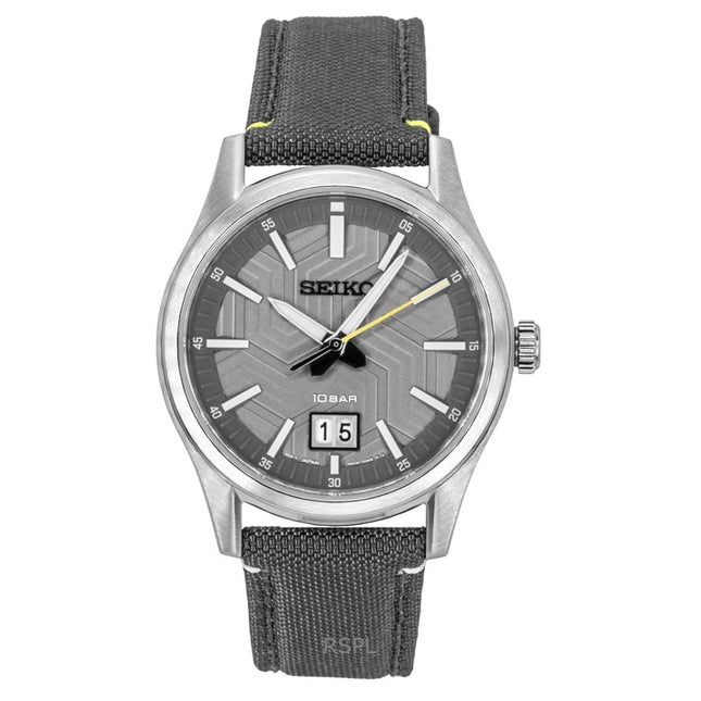Seiko Conceptual Nylon Strap Grey Dial Quartz SUR543P1 100M Men's Watch