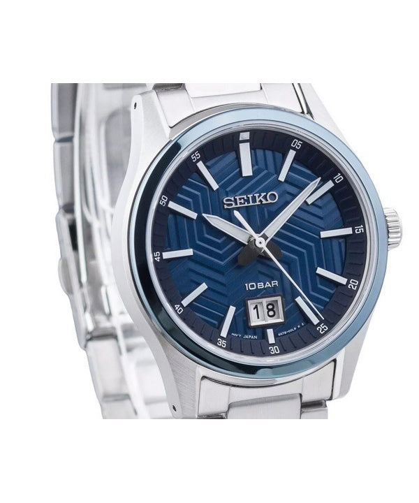 Seiko Sports Stainless Steel Blue Dial Quartz SUR559P1 100M Men's Watc