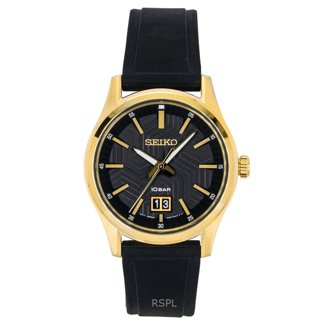 Seiko Conceptual Silicone Strap Black Dial Quartz SUR560P1 100M Men's Watch