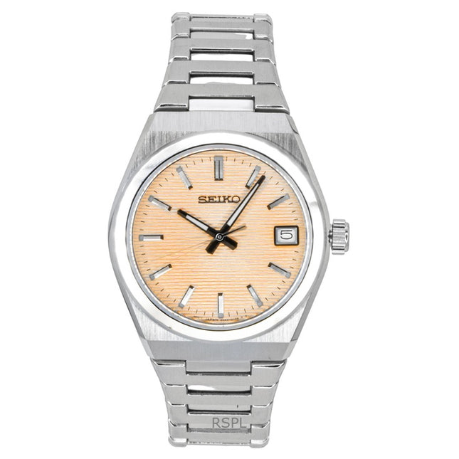 Seiko Classic Stainless Steel Salmon Dial Quartz SUR577P1 100M Women's Watch