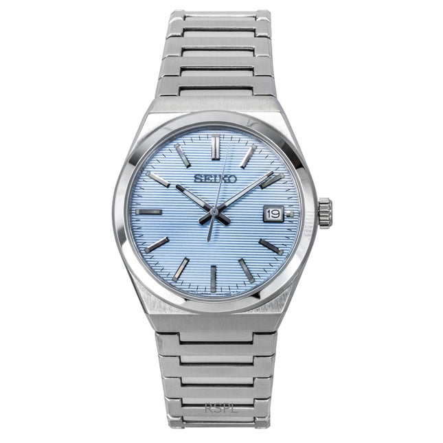 Seiko Classic Stainless Steel Light Blue Dial Quartz SUR599P1 100M Men's Watch