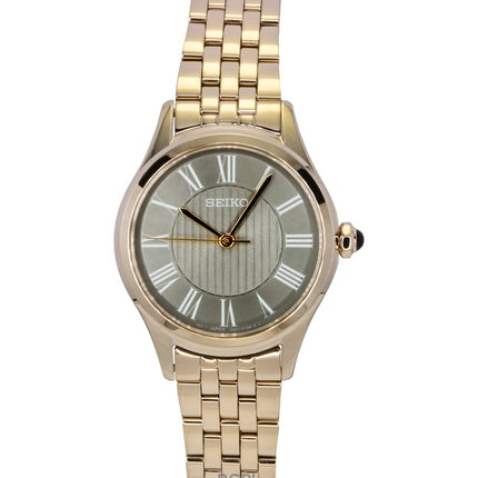 Seiko Classic Rose Gold Stainless Steel Grey Dial Quartz SUR614P1 Women's Watch