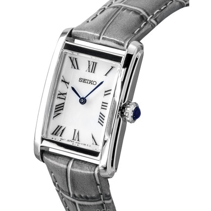 Seiko Classic Leather Strap White Dial Quartz SWR099P1 Women's Watch