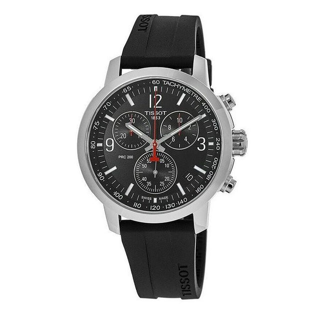 Tissot PRC 200 T-Sport Chronograph Black Dial Quartz Divers T114.417.17.057.00 200M Mens Watch