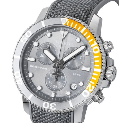 Tissot Seastar 1000 Chronograph Fabric Strap Black Dial Quartz Diver's T120.417.17.081.01 300M Men's Watch
