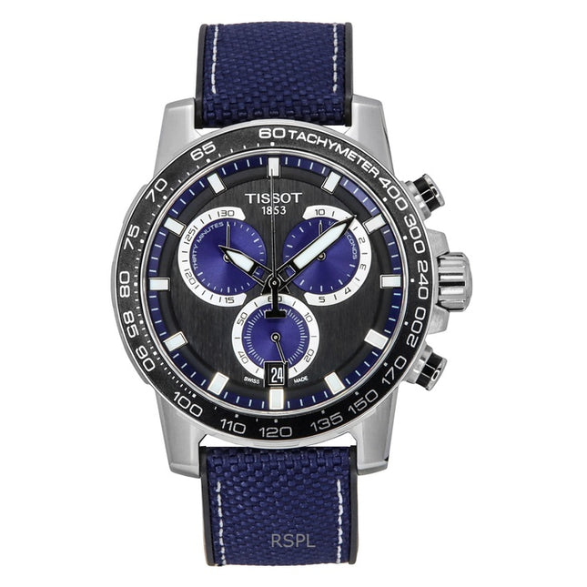 Tissot Supersport Chronograph Textile Strap Black Dial Quartz T125.617.17.051.03 100M Men's Watch