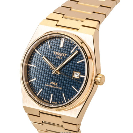 Tissot PRX Rose Gold Stainless Steel Blue Dial Automatic T137.407.33.041.00 100M Men's Watch