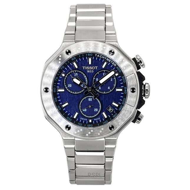 Tissot T-Race Chronograph Stainless Steel Blue Dial Quartz T141.417.11.041.00 100M Men's Watch