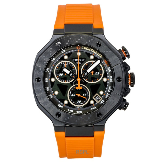 Tissot T-Race Chronograph Synthetic Strap Black Dial Quartz T141.417.37.051.02 100M Men's Watch