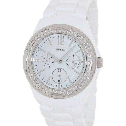 Guess Quartz Silver Tone White Plastic U0062L7 Women's Watch