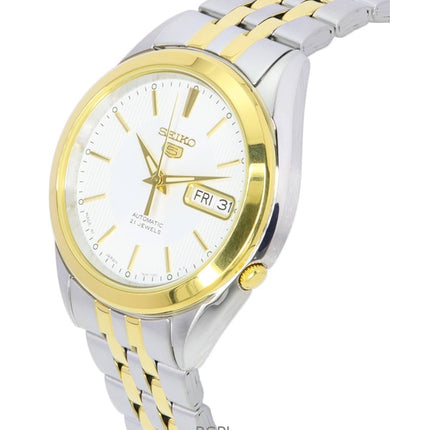 Refurbished Seiko 5 Two Tone Stainless Steel White Dial Automatic SNKL24J1 Men's Watch
