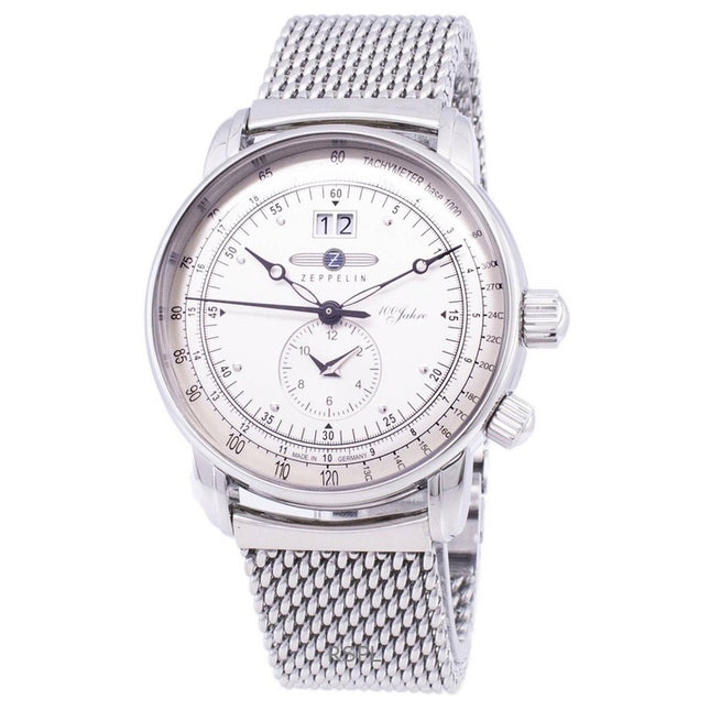 Refurbished Zeppelin 100 Years ED.1 Silver Dial Germany Made Quartz 7640M1 Men's Watch