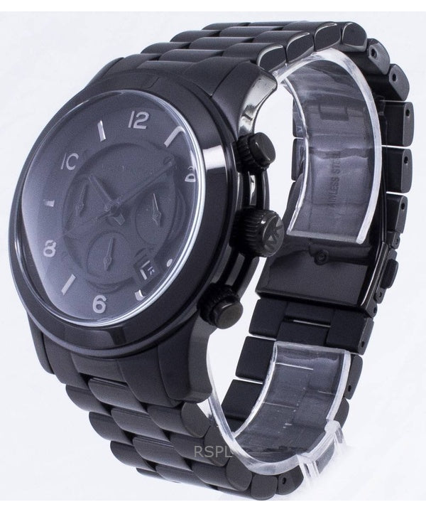 Refurbished Michael Kors Runway Chronograph Stainless Steel Black Dial
