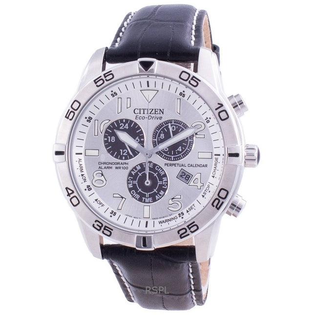 Refurbished Citizen Perpetual Calendar Chronograph Silver Dial Eco-Drive BL5470-14A 100M Men's Watch