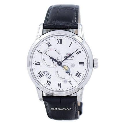 Refurbished Orient Leather Strap Sun And Moon White Dial Automatic SAK00002S Men's Watch