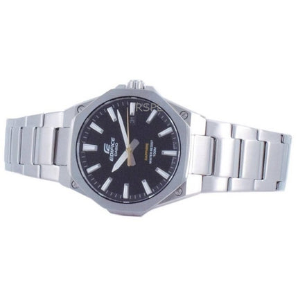Refurbished Casio Edifice Slim Line Analog Stainless Steel Black Dial Quartz EFR-S108D-1A 100M Men's Watch