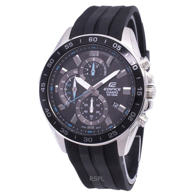 Refurbished Casio Edifice Chronograph Resin Strap Black Dial Quartz EFV-550P-1AV 100M Men's Watch