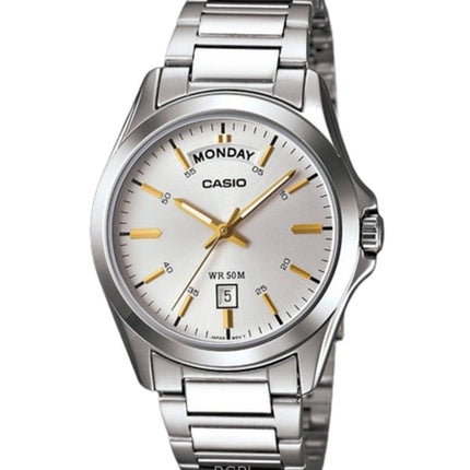 Refurbished Casio Classic Analog Stainless Steel Silver Dial Quartz MTP-1370D-7A2 Men's Watch