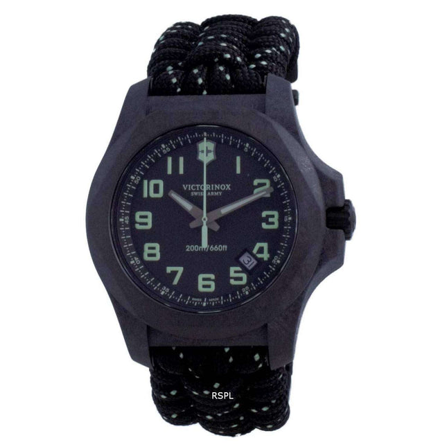 Victorinox I.N.O.X. Carbon Black Textile Divers Quartz 241859 200M Mens Watch