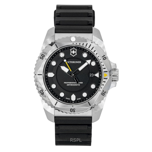 Victorinox Dive Pro Rubber Strap Matt Black Dial Quartz Diver's 241990 300M Men's Watch