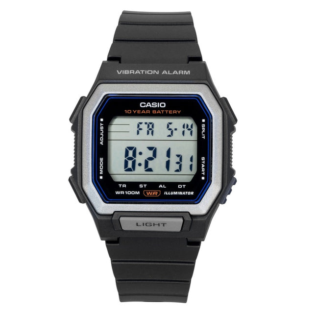 Casio Digital Resin Strap Black Dial Quartz W-738H-1AV 100M Men's Watch