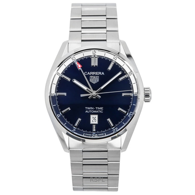 Tag Heuer Carrera Twin-Time GMT Stainless Steel Blue Dial Automatic WBN201A.BA0640 100M Men's Watch