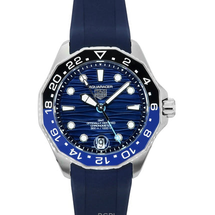 TAG Heuer Aquaracer Professional GMT Rubber Strap Blue Dial Automatic Diver's WBP5114.FT6259 300M Men's Watch