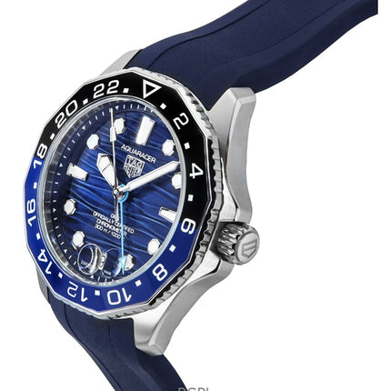 TAG Heuer Aquaracer Professional GMT Rubber Strap Blue Dial Automatic Diver's WBP5114.FT6259 300M Men's Watch