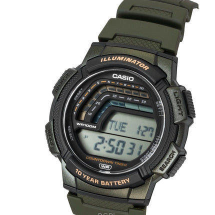 Casio Digital Resin Strap Quartz WS-1800-3AV 100M Men's Watch