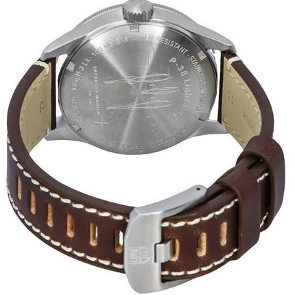Luminox Air Pilot P-38 Lightning GMT Leather Strap Black Dial Quartz XA.9521 100M Men's Watch