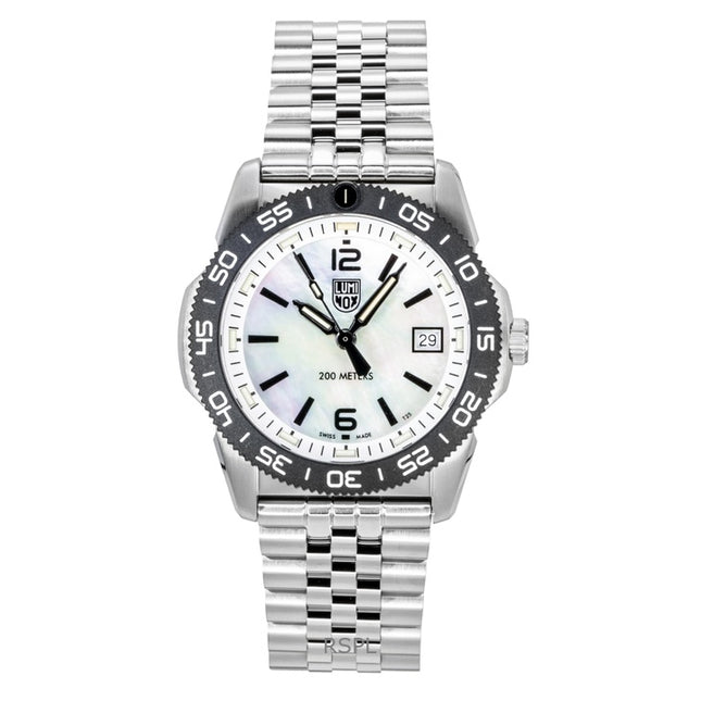 Luminox Pacific Diver Ripple Stainless Steel Mother Of Pearl Dial Quartz XS.3126M.1 200M Men's Watch