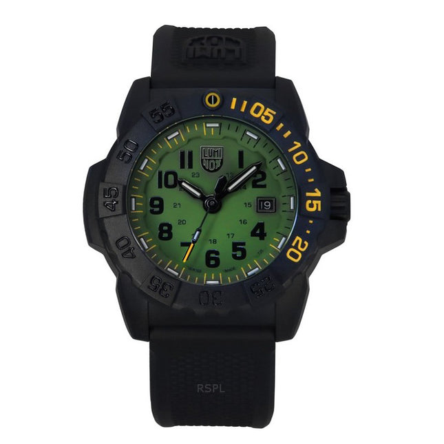 Luminox Navy SEAL Foundation Rubber Strap Green Dial Quartz Diver's XS.3517.NSF.SET 200M Men's Watch With Extra Strap