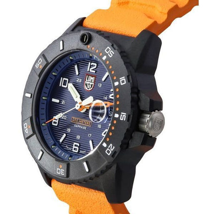 Luminox Navy Seal Orange Rubber Strap Blue Dial Quartz Diver's XS.3603 200M Men's Watch
