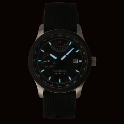 Zeppelin Night Cruise Rubber Strap Black Dial Automatic 72622 100M Men's Watch
