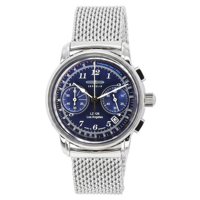 Zeppelin LZ126 Los Angeles Chronograph Stainless Steel Blue Dial Quartz 7614M3 Men's Watch