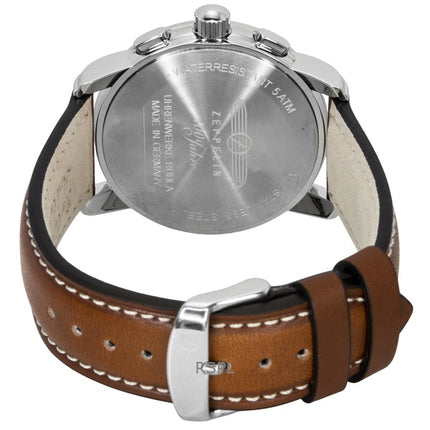 Zeppelin 100 Jahre Chronograph Leather  Strap Black Dial Quartz 76743 Men's Watch