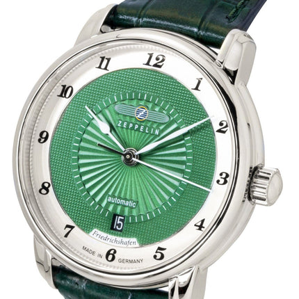 Zeppelin Friedrichshafen Leather Strap Green Dial Automatic 85562 Men's Watch