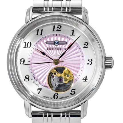 Zeppelin Friedrichshafen Stainless Steel Pink Dial Automatic 8569M5 Women's Watch